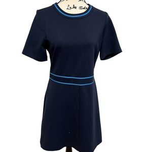 Draper James Blue Color Block Trim A-line Ponte Knit Dress sz M